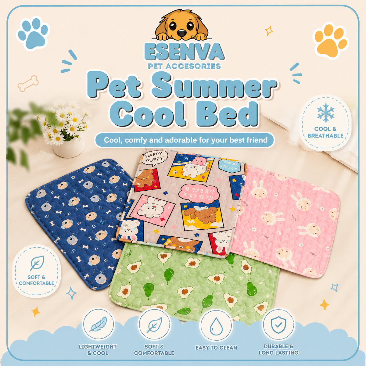 Pet Summer Mat Cooling and Breathable