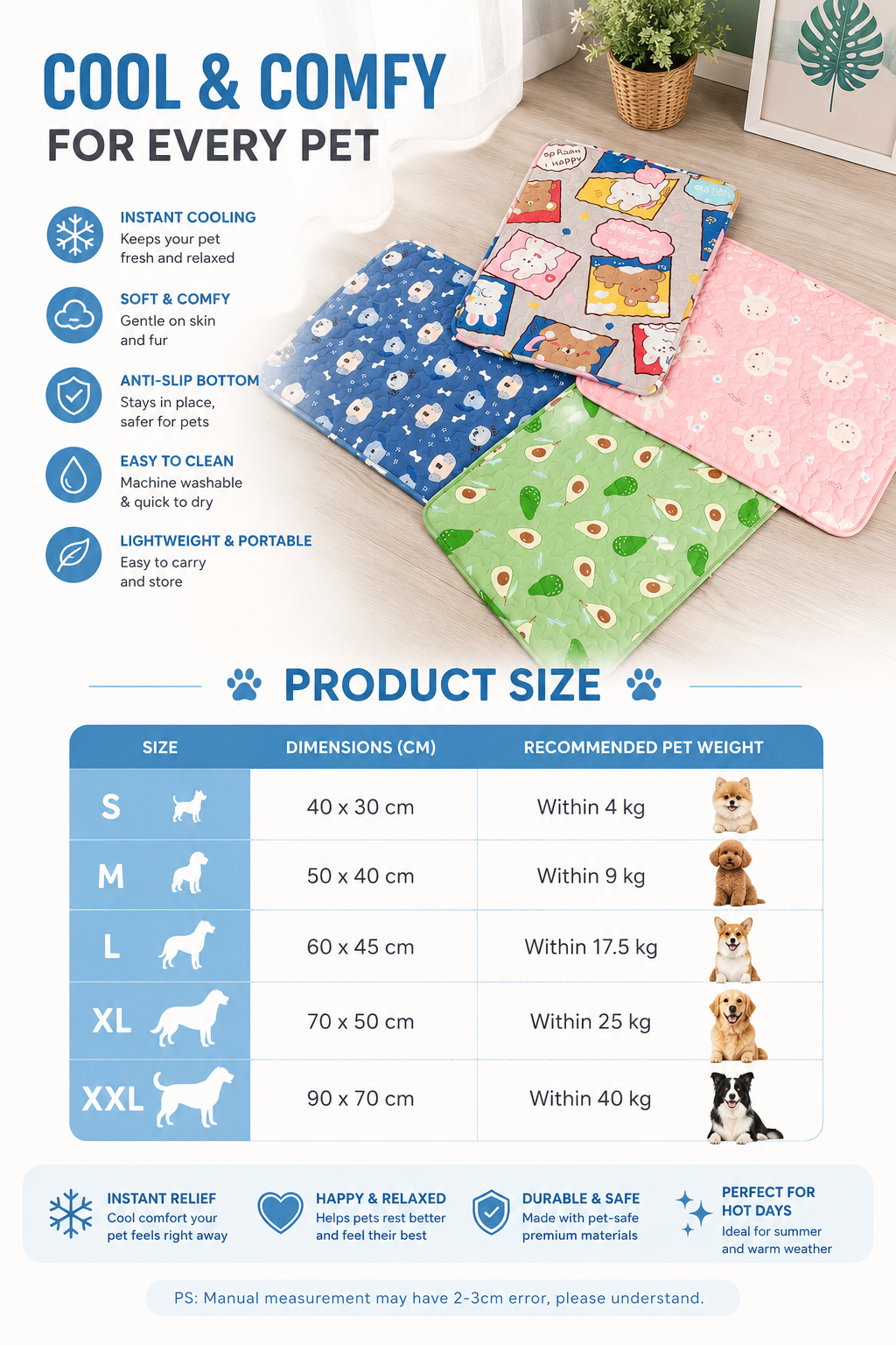 Pet Summer Mat Cooling and Breathable