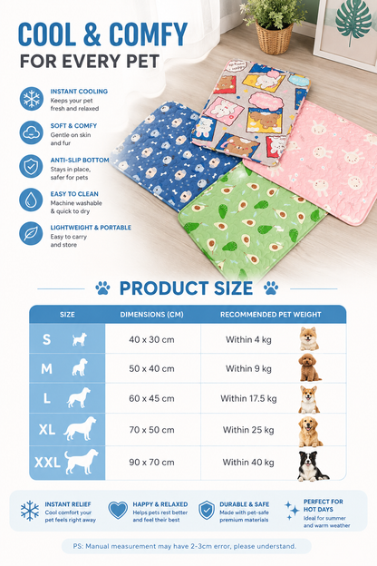 Pet Summer Mat Cooling and Breathable